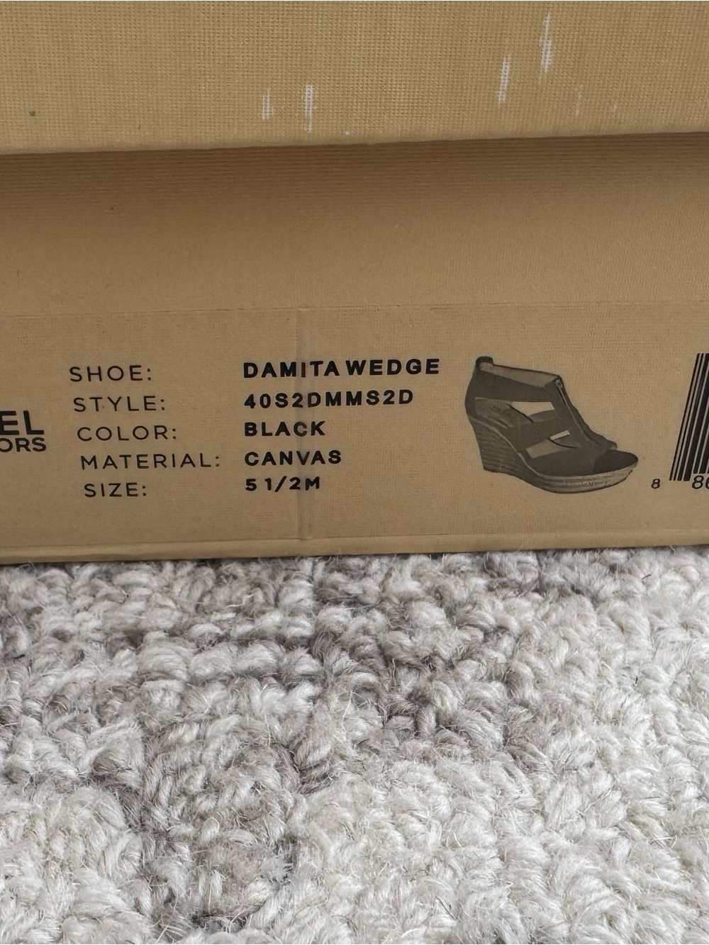 Michael Michael Kors Damita Black Canvas Espadrille Wedge Sandals - Picture 3 of 10